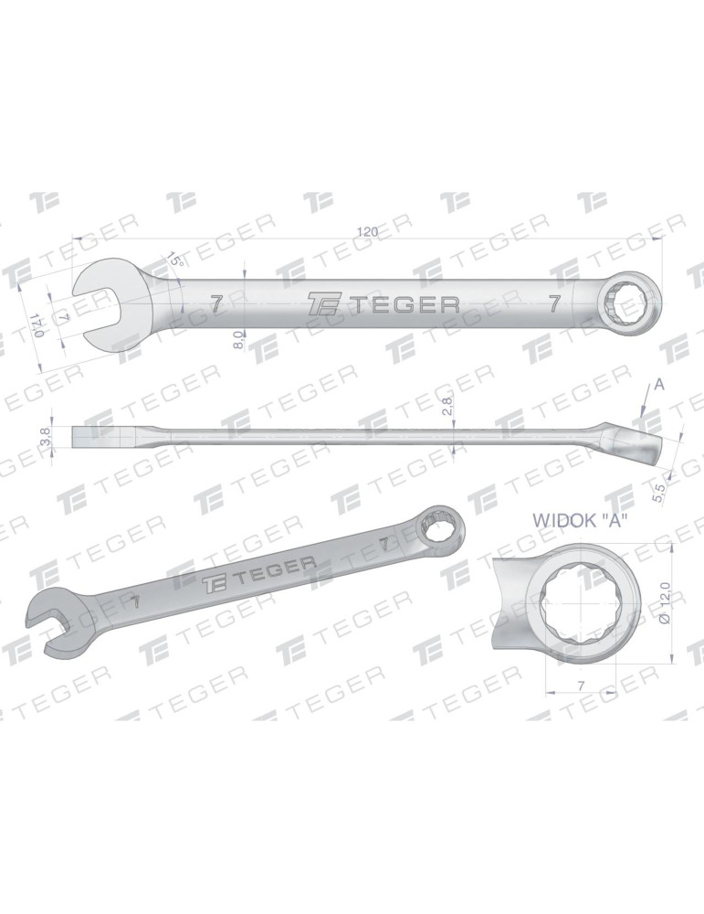 KLUCZ PŁASKO-OCZKOWY 7MM TEGER
Indeks T-W-NWKPO7
Klucz płasko-oczkowy 7 mm / TEGER

