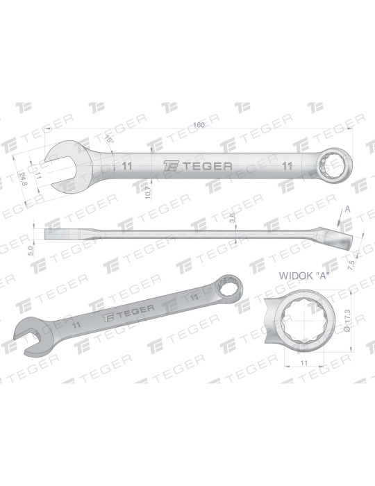 KLUCZ PŁASKO-OCZKOWY 11MM TEGER
Indeks T-W-NWKPO11
Klucz płasko-oczkowy 11 mm / TEGER

