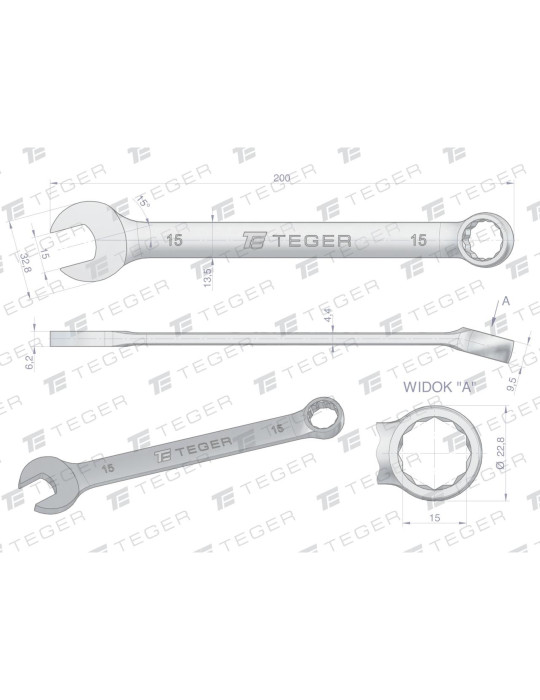 KLUCZ PŁASKO-OCZKOWY 15MM TEGER
Indeks T-W-NWKPO15
Klucz płasko-oczkowy 15 mm / TEGER
