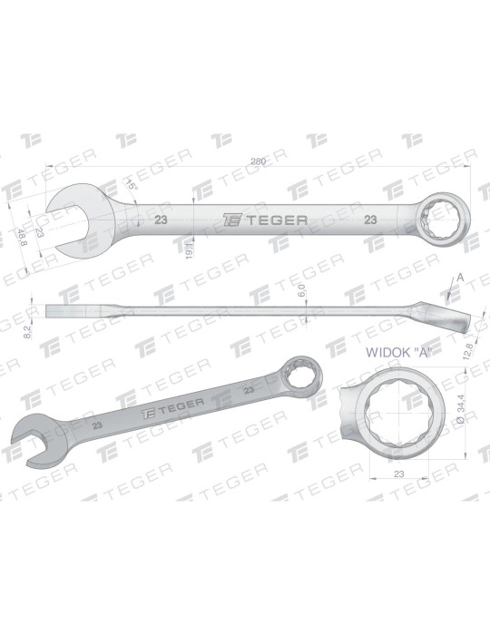 KLUCZ PŁASKO-OCZKOWY 23MM TEGER
Indeks T-W-NWKPO23
Klucz płasko-oczkowy 23 mm / TEGER
