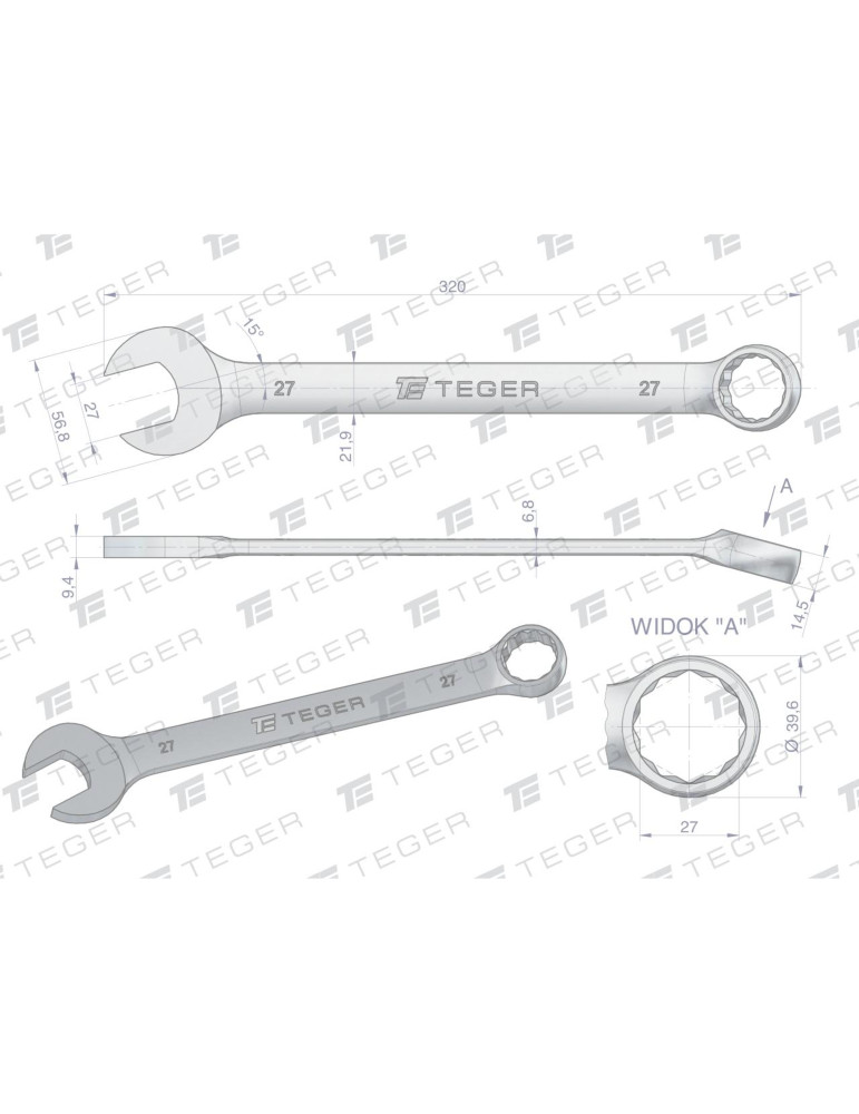 KLUCZ PŁASKO-OCZKOWY 27MM TEGER
Indeks T-W-NWKPO27
Klucz płasko-oczkowy 27 mm / TEGER
