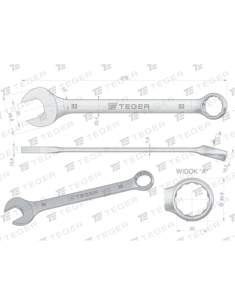 KLUCZ PŁASKO-OCZKOWY 32MM TEGER
Indeks T-W-NWKPO32
Klucz płasko-oczkowy 32 mm / TEGER
