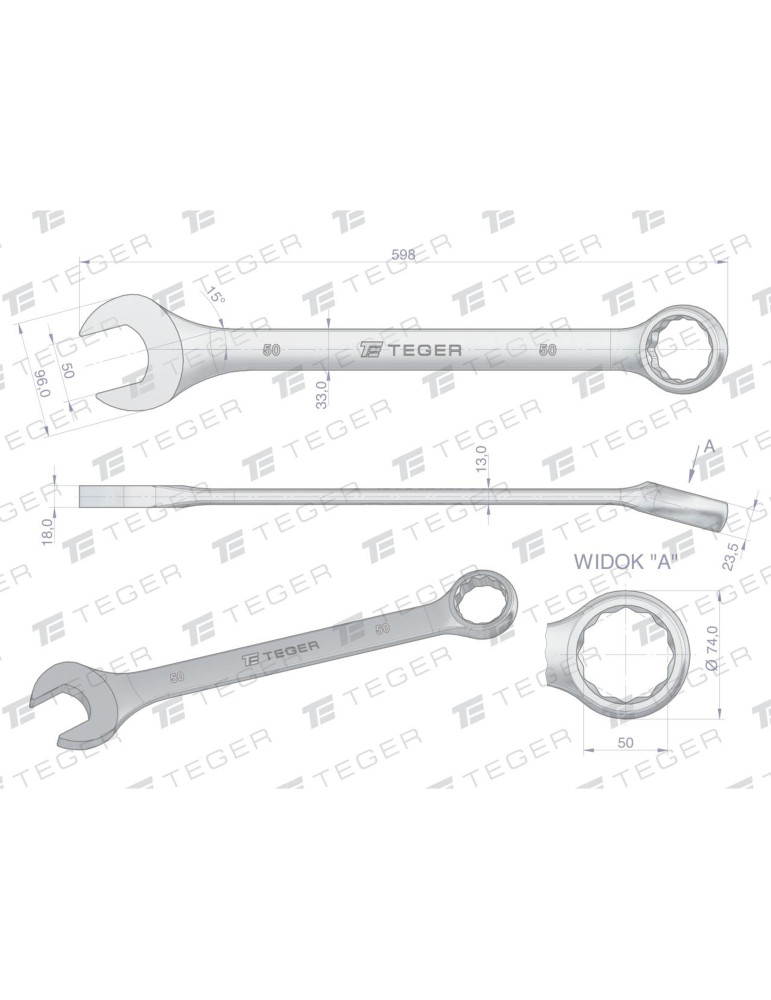 KLUCZ PŁASKO-OCZKOWY 50MM TEGER
Indeks T-W-NWKPO50
Klucz płasko-oczkowy 50 mm / TEGER
