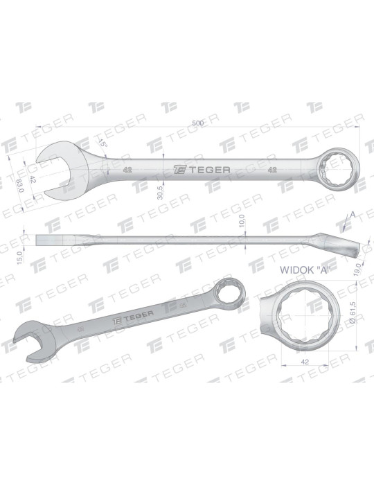 KLUCZ PŁASKO-OCZKOWY 42MM TEGER
Indeks T-W-NWKPO42
Klucz płasko-oczkowy 42 mm / TEGER
