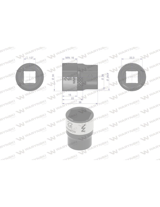NASADKA SZEŚCIOKĄTNA 1/2"22MM Waryński
WMN029
