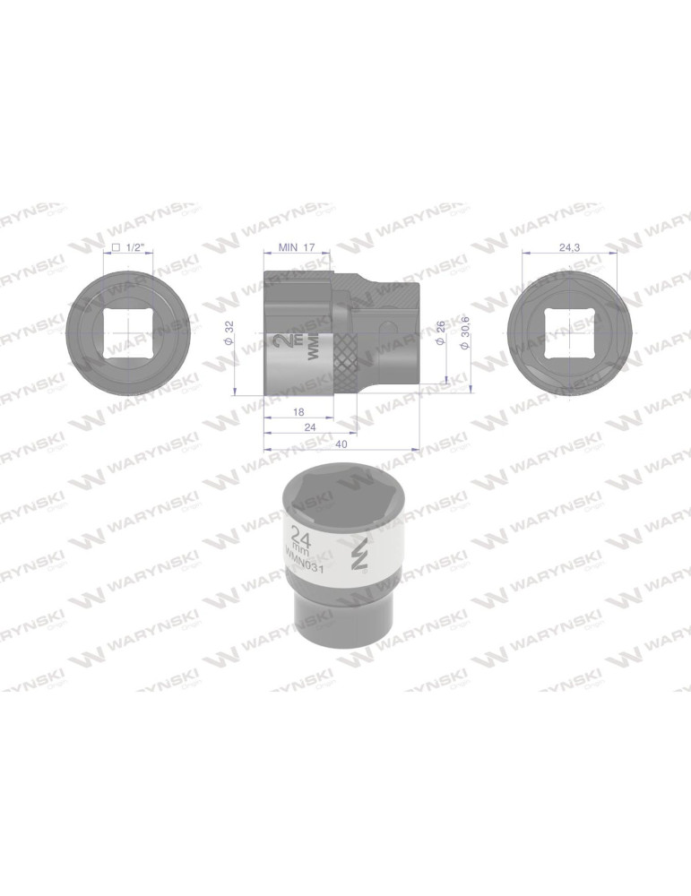 NASADKA SZEŚCIOKĄTNA 1/2"24MM Waryński
WMN031