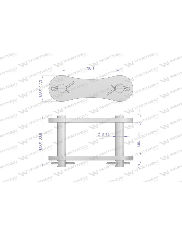 ZAMEK ŁAŃCUCHA S51
Zamek łańcucha S51 Waryński ( sprzedawane po 5 )
W-ZS51
