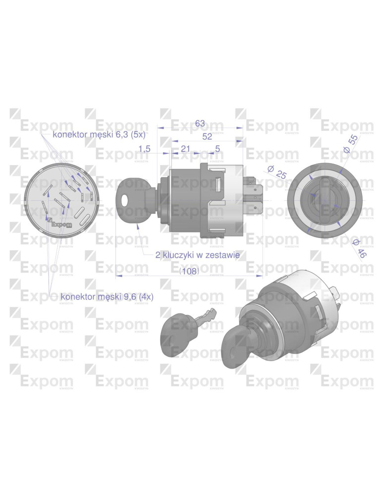 STACYJKA 9-PIN 
70180184EX
701/80184  701180184
70145500 , 70180184
51419