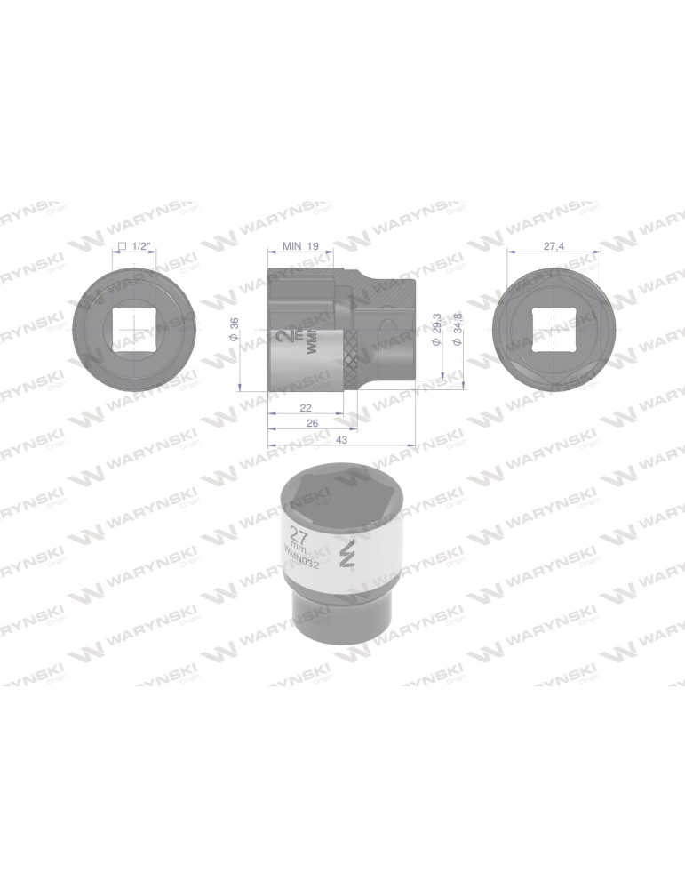 NASADKA SZEŚCIOKĄTNA 1/2"27MM Waryński
WMN032