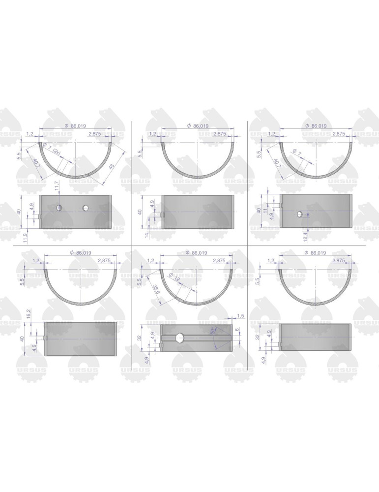 Panewka gł.N00 
kpl. panewek głównych    9006023010U
454HS20113000 Mahle uRSUS