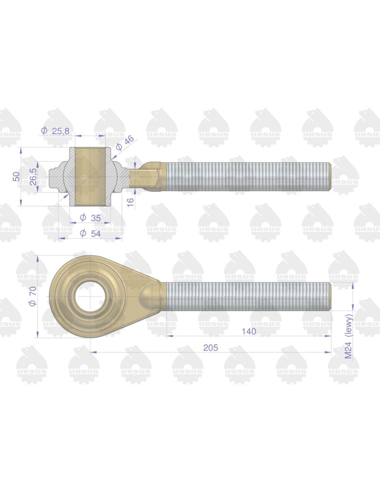 GŁÓWKA ŁĄCZNIKA CENTRALNEGO LEWY Gwint
m24x3 lewy
42370500
