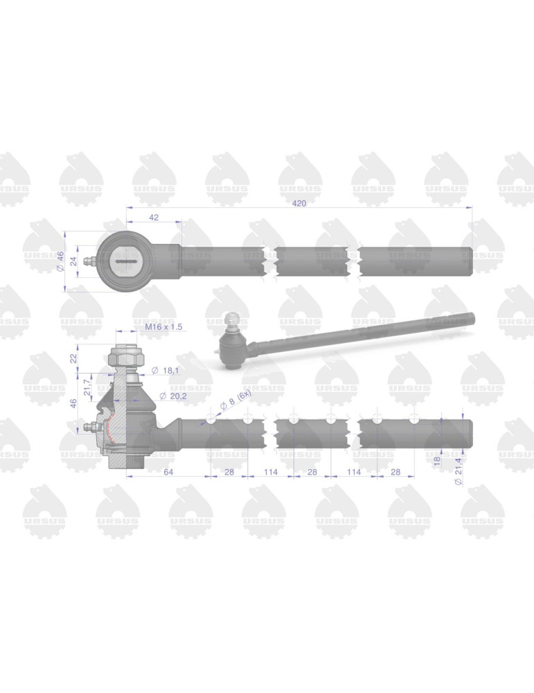 PRZEGUB 50635660 DŁUGI BEZ GWINTU
URSUS