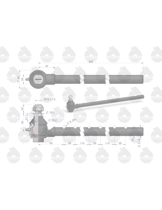 PRZEGUB 50635660 DŁUGI BEZ GWINTU
URSUS